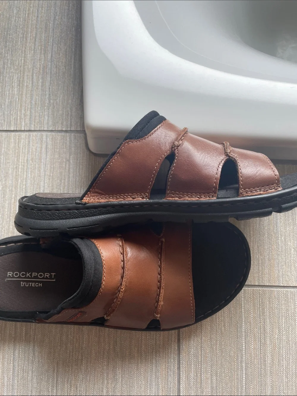 Rockport leather upper